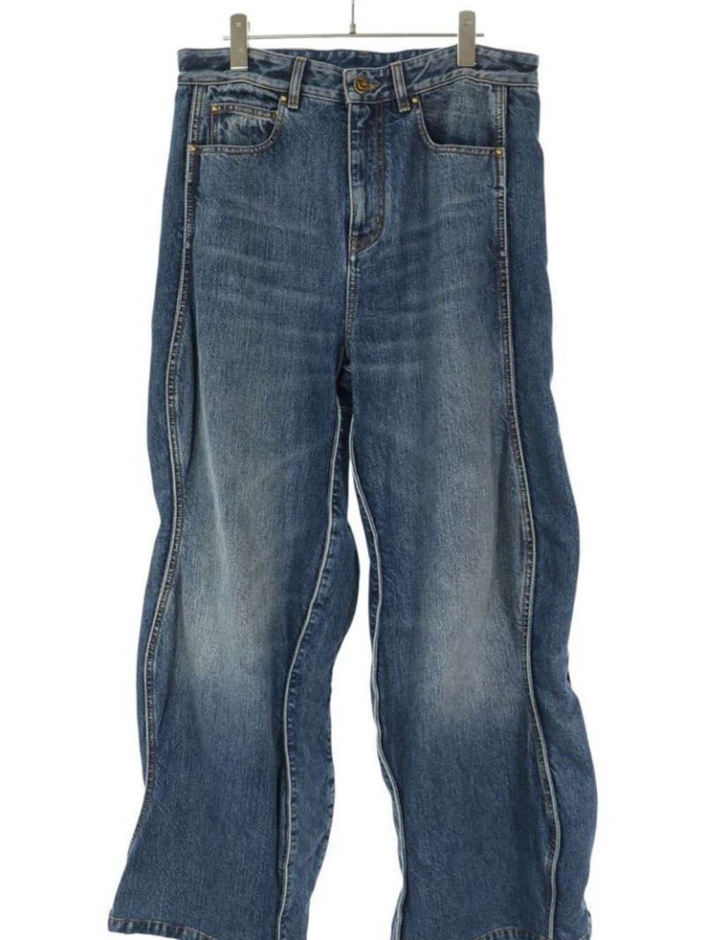 Louis Vuitton YC 7 Washed Wavy Baggy Denim Pants 31